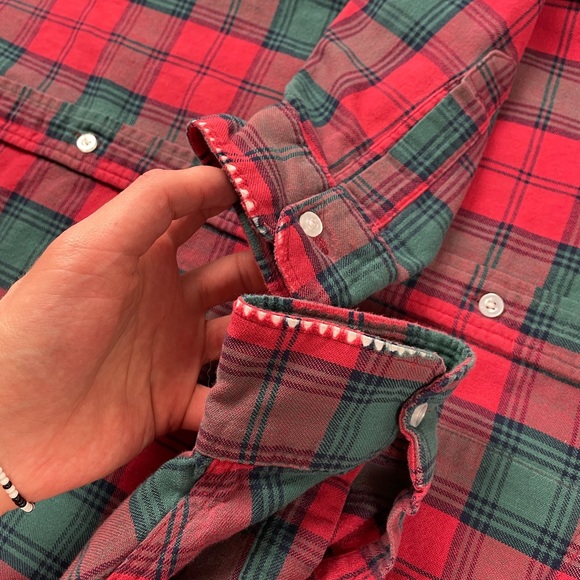 Vintage distressed L.L. Bean flannel button down shirt - Picture 6 of 6